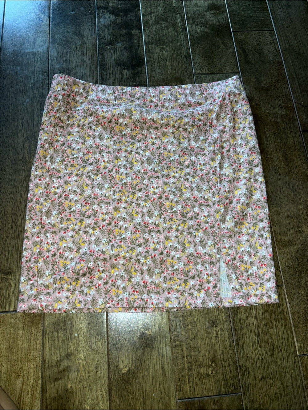 Papaya Pink Floral Mini Skirt